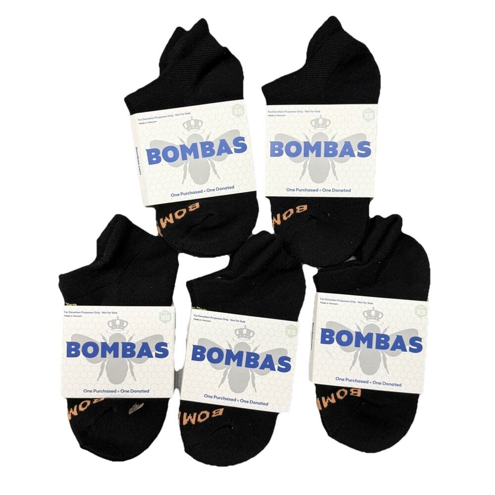 Lot of 5 Bombas Womens Honeycomb Arch Support Socks Low Cut XS X-Small